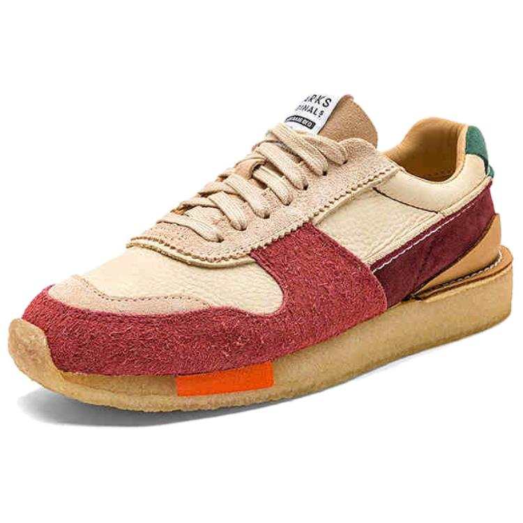 Clarks Originals Cow Leather Low top Casual Shoes Unisex Apricot Red