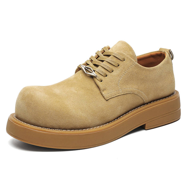 V05 Casual Leather Shoes Men's Low Top Yellow