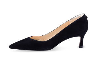 7or9 Dark Tea Suede Slim Heel High Heels 5CM Women's Black