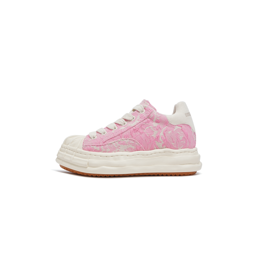 XIONGMAOMUMU Fabric Low top Skateboard Shoes Unisex Cherry Blossom Pink White