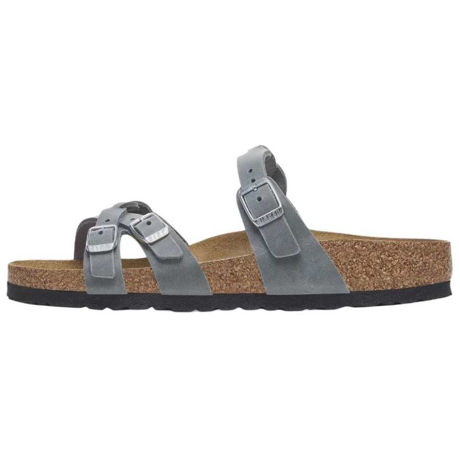 Birkenstock Franca Braided EVA Slide Slippers Women's Gray Narrow