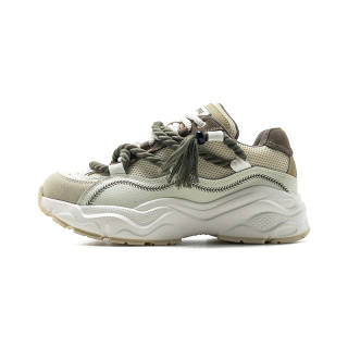 GUQUE Fringe Collection Low top Chunky Sneakers Unisex Beige Green