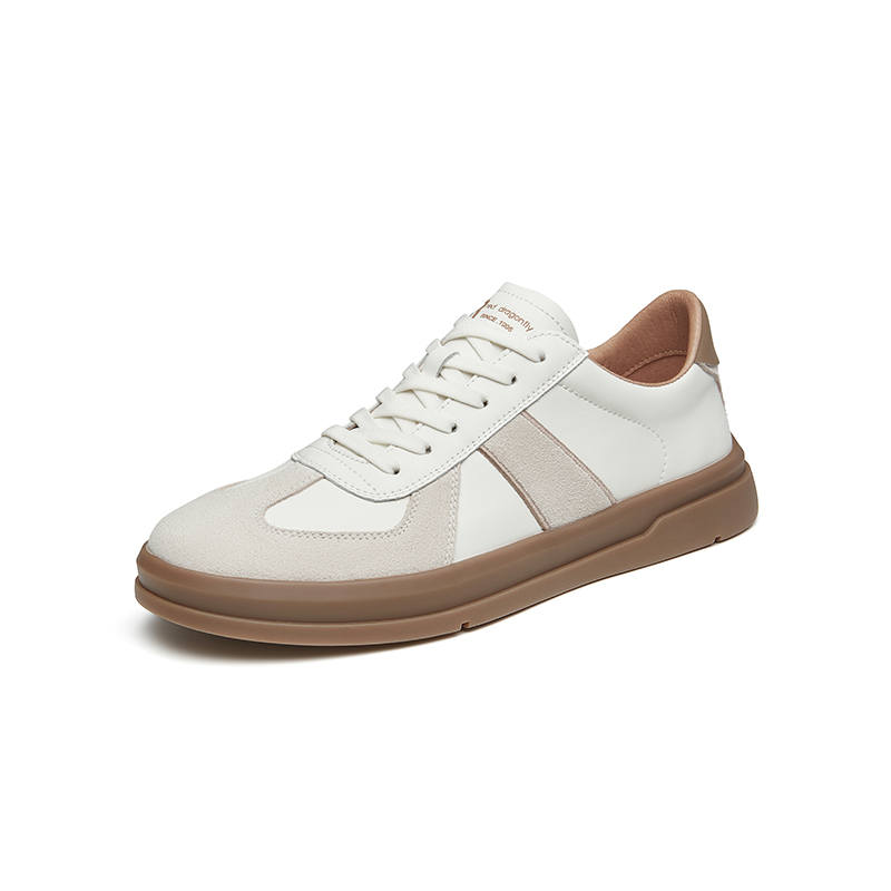 RED DRAGONFLY Cow Split Leather Low top Skateboard Shoes Men's White