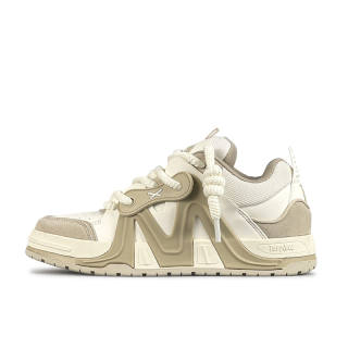 TOFAVE Puffy Shoes Low top Skateboard Shoes Unisex Milk Oats