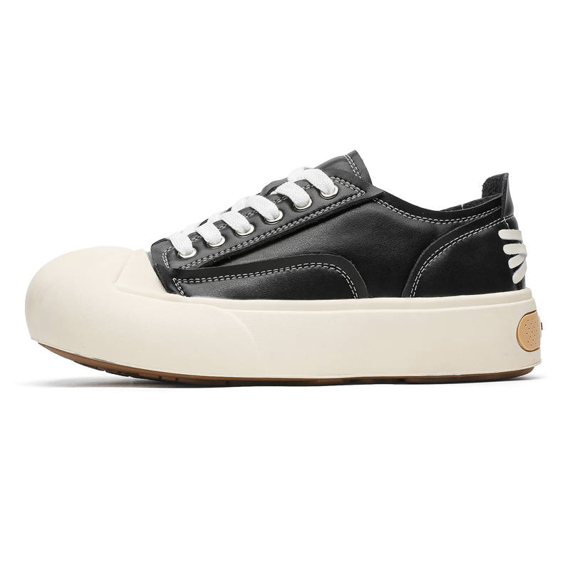 SHUPATE Microfiber Leather Abrasion Resistant Breathable Abrasion Resistant Breathable Low top Casual Shoes Men's Black