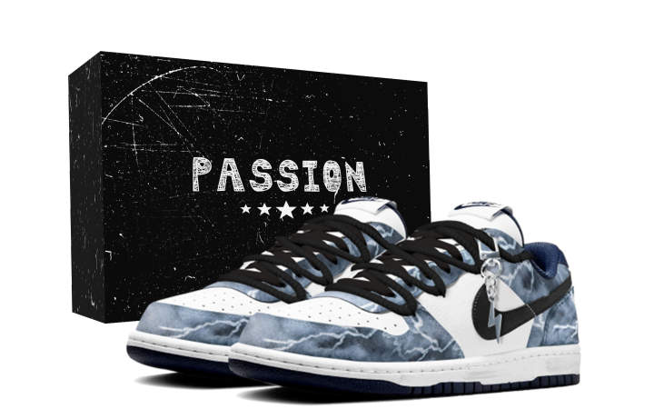 Nike Nike Big Thunder Lightning Abrasion Resistant Low top Skateboard Shoes Unisex Blue White