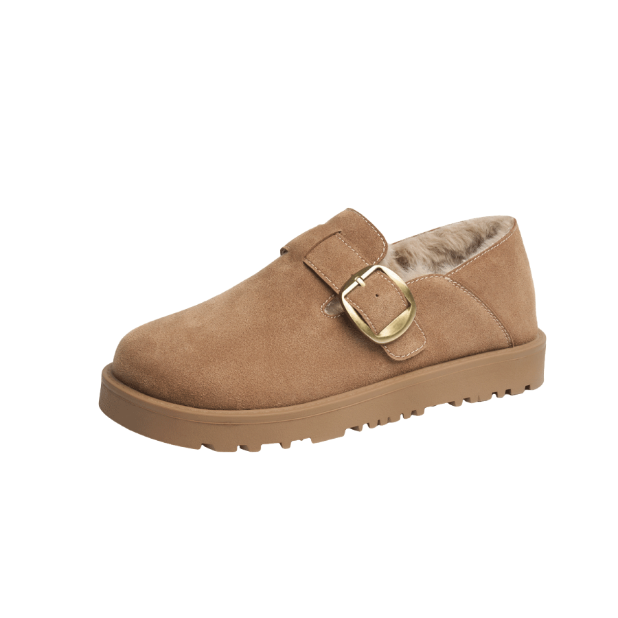 JOSINY Commute Versatile Comfortable And Trendy Everyday Thermal Fleece Lined Birkenstock Style Shoes Low top