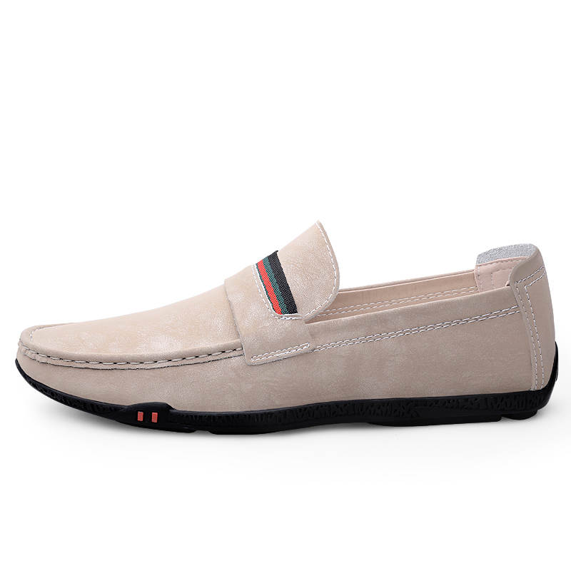 YINGLUNQISHI Cow Leather Casual Shoes Men's Gray
