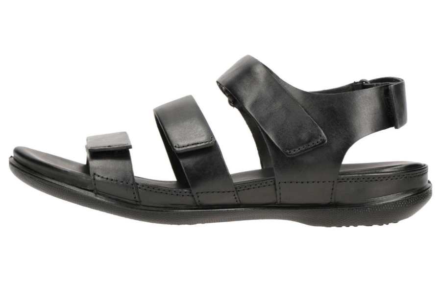 Ecco Ecco Top Grain Cow Leather Beach Sandals Women's Black