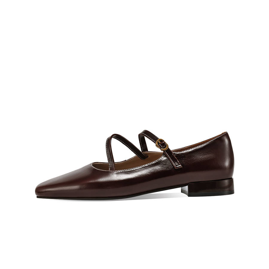 BOERDIQI Top Grain Cow Leather Mary Jane Shoes Women's