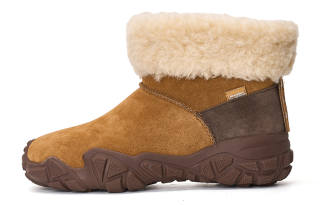 Joy&Mario Thermal Height Increasing Split Cow Leather, Outdoor Fleece Lined Sports Thickened Short Mid Calf