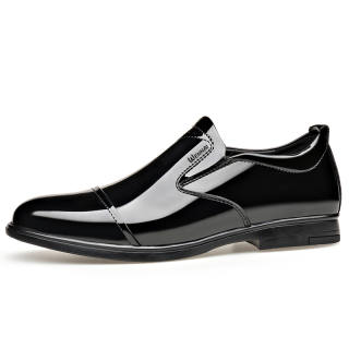 WENNAI Top Grain Cow Leather Casual Shoes Men's Black