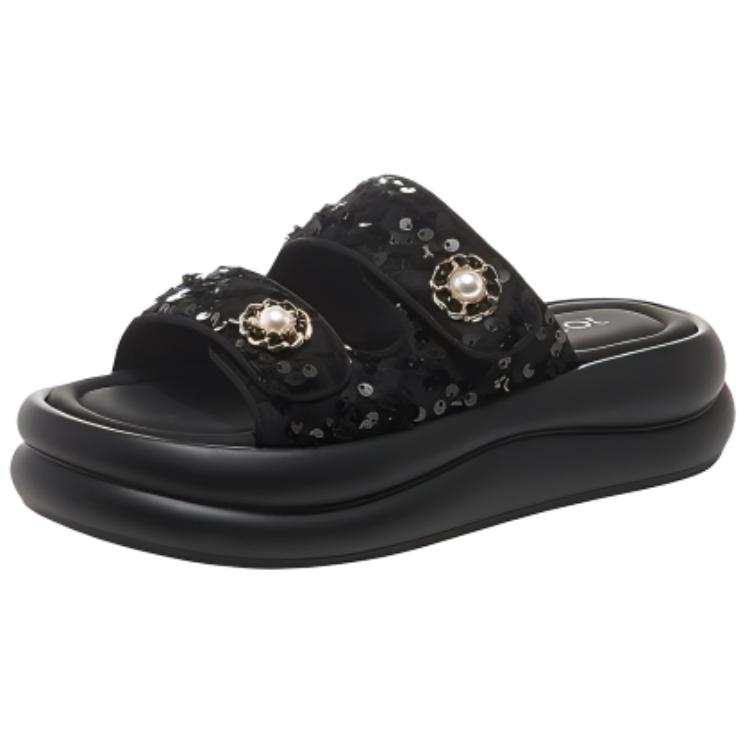 JOSINY Slide Slippers Women's Black/Ecru