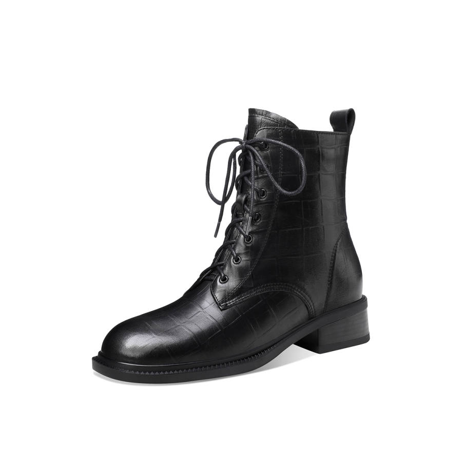 BOERDIQI Sheepskin Short Combat Boots Women's
