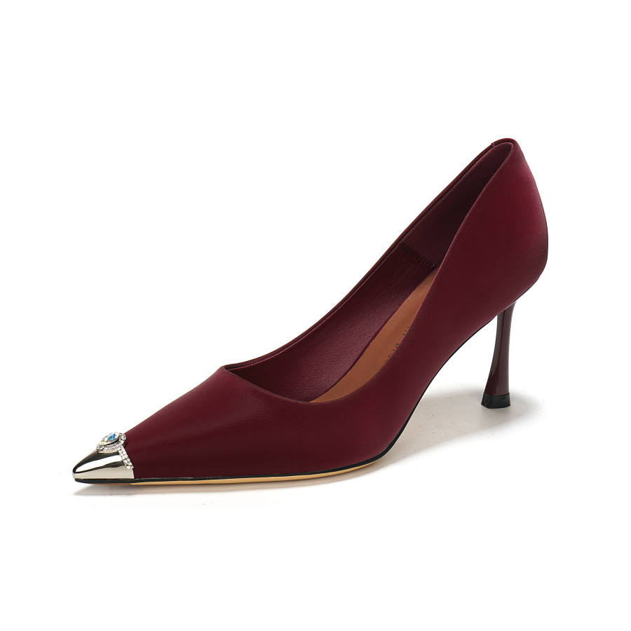 Zubumei Microfiber Leather Slim Heel High Heels 7cm Women's