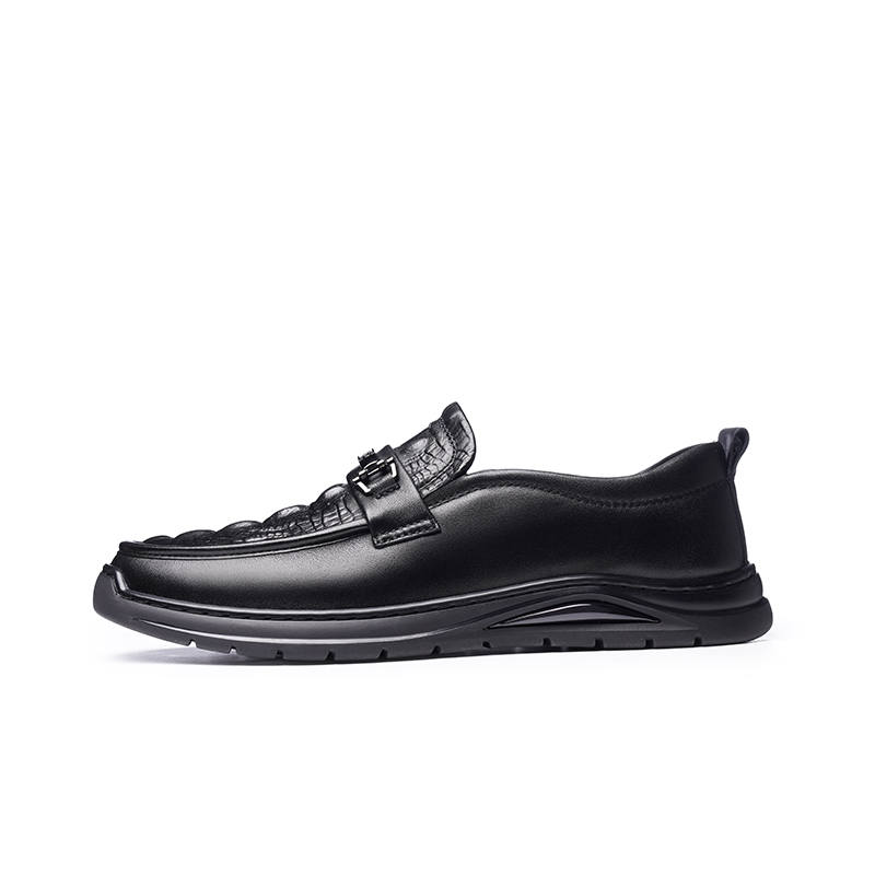 LAORENTOU Cow Leather Casual Shoes Men's Black