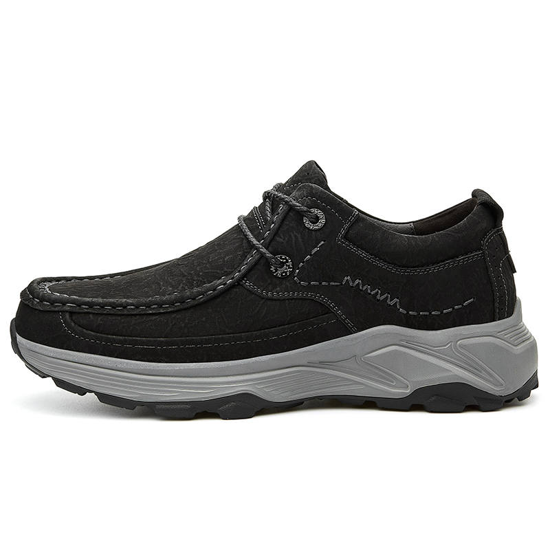 CITONGXIANSHENG Top Grain Cow Leather Casual Shoes Men's Black
