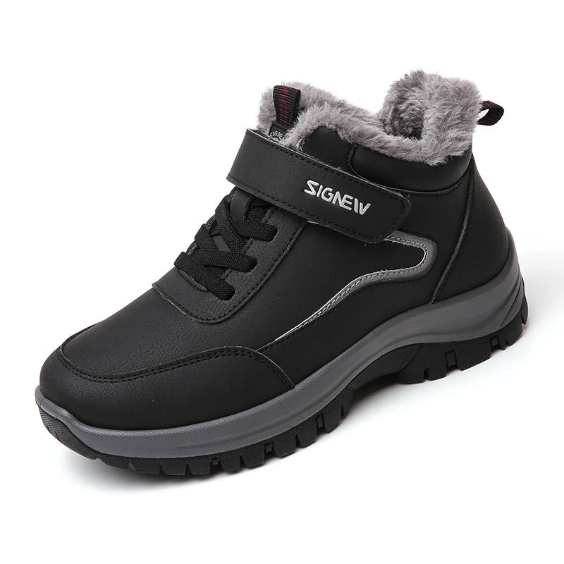 XINNUO Walking Shoes Sports, Easy To Put On And Take Off, Fleece Lined Thermal Mid top Casual Shoes Women's
