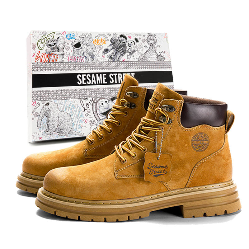 SESAME STREET Leather Combat Boots Unisex