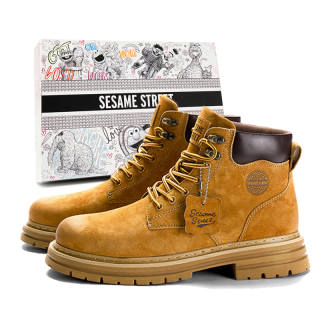 SESAME STREET Leather Combat Boots Unisex