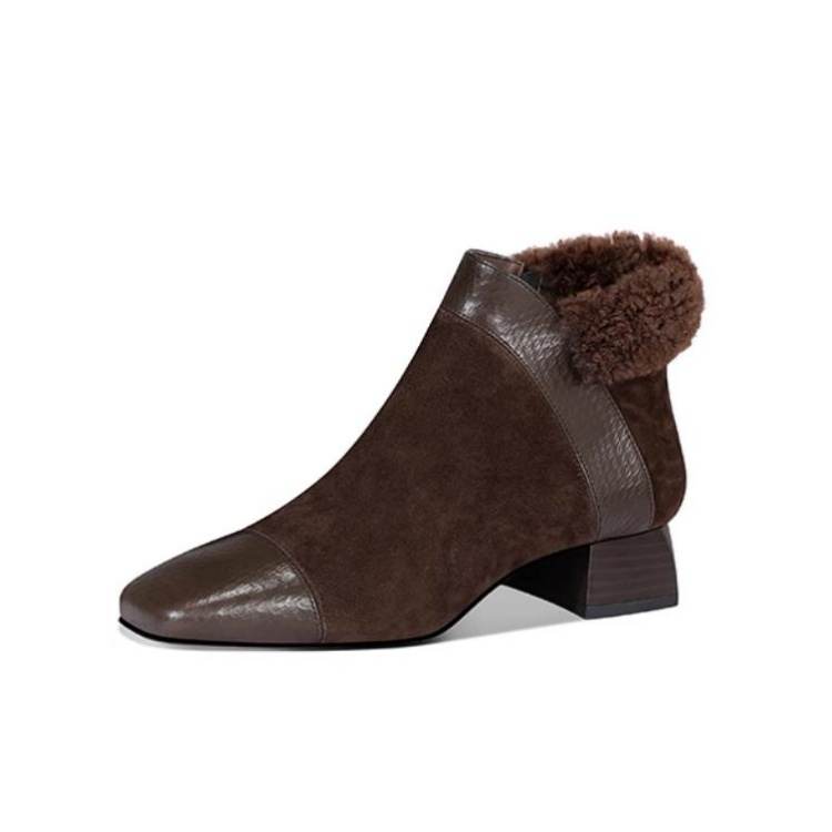 JESSICA SOPHIA Cow Leather Ankle Boots 3.5cm Women's