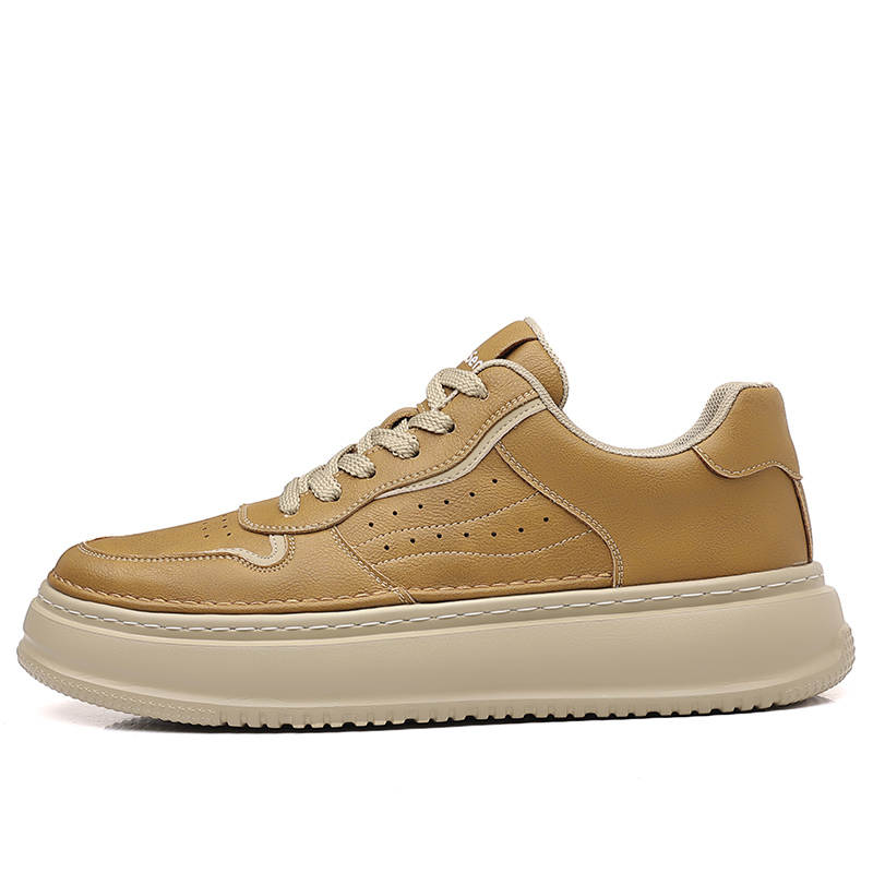 Mulinsen Cow Split Leather Slip Resistant Cushioning Abrasion Resistant Lightweight Low top Skateboard Shoes Men's
