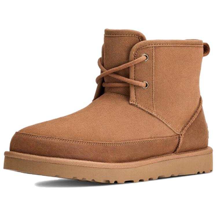 UGG Classic Novelty Cow Split Leather Thermal Minimalist Fashion Short Snow Boots Men's