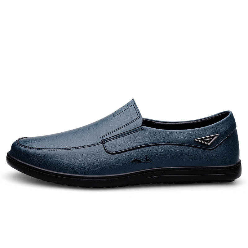 YINGLUNQISHI Cow Split Leather Casual Shoes Men's Blue