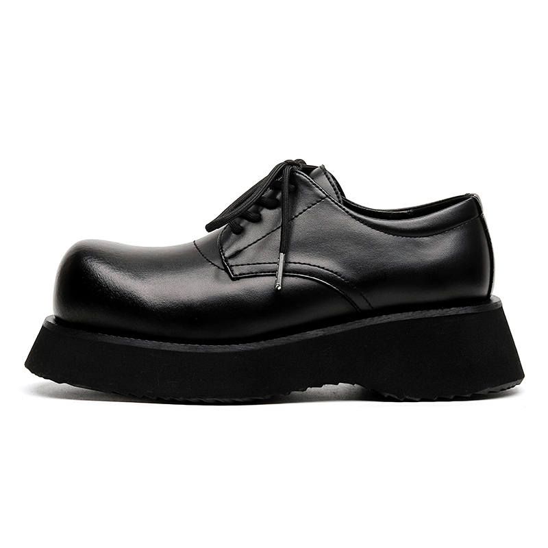 ZONEJOY Large Head Trendy Derby Shoes Versatile Fashion Casual Shoes Men's Black
