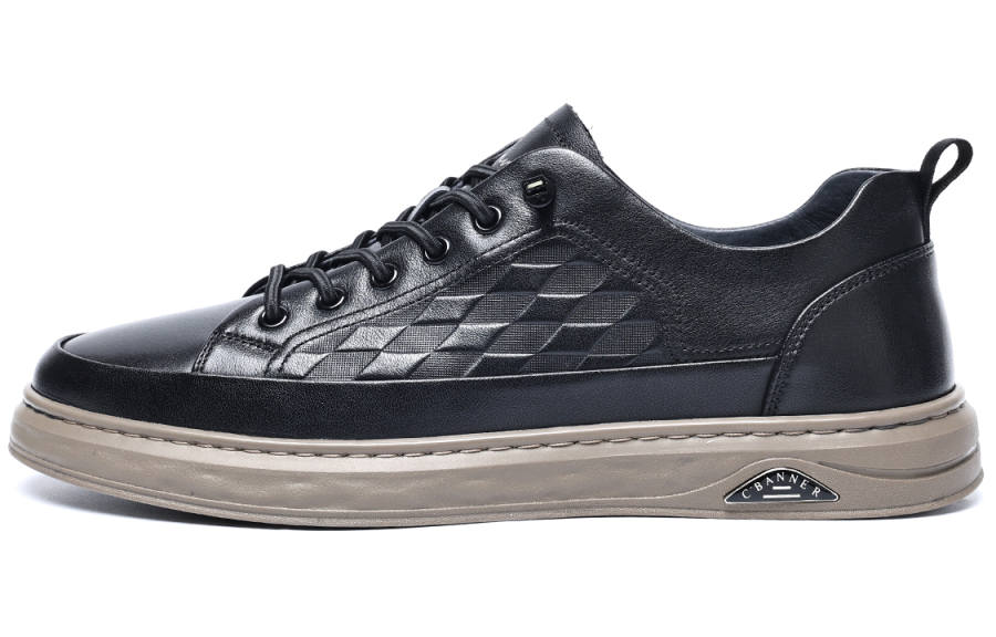 C°BANNER Top Grain Cow Leather Low top Skateboard Shoes Men's