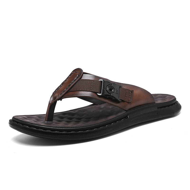 CAOZE Rubber Sole Stitching Slip Resistant Slip Resistant Flip Flops Men's