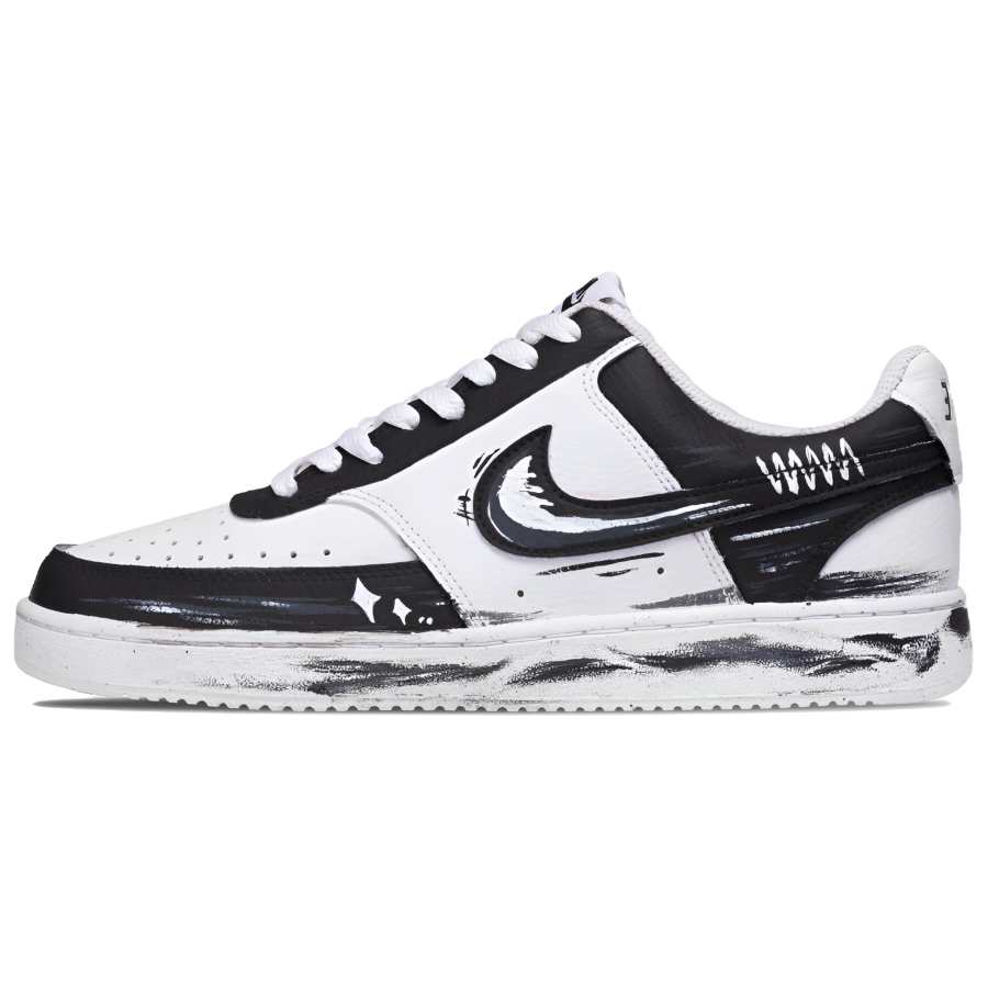 Nike Nike Court Vision 1 Echoing Creation, Black White Fantasy, Gothic Abrasion Resistant Slip Resistant