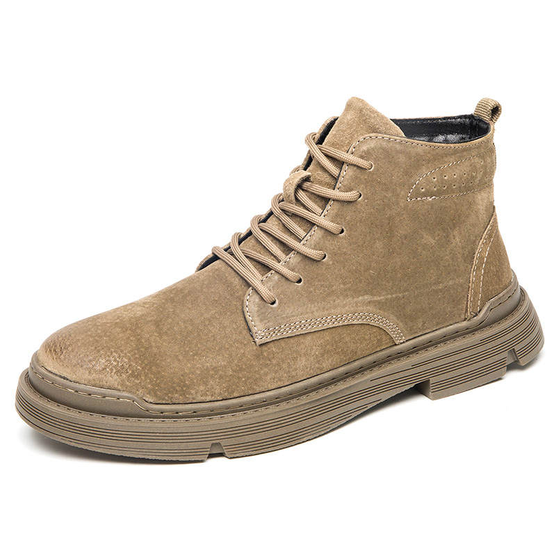 PLO CART Split Pig Leather Short Combat Boots Men's