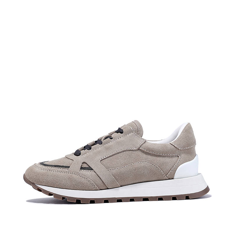 BELLALILY Cow Suede Beads Slip Resistant And Breathable Slip Resistant And Breathable Low top Casual Shoes Women's