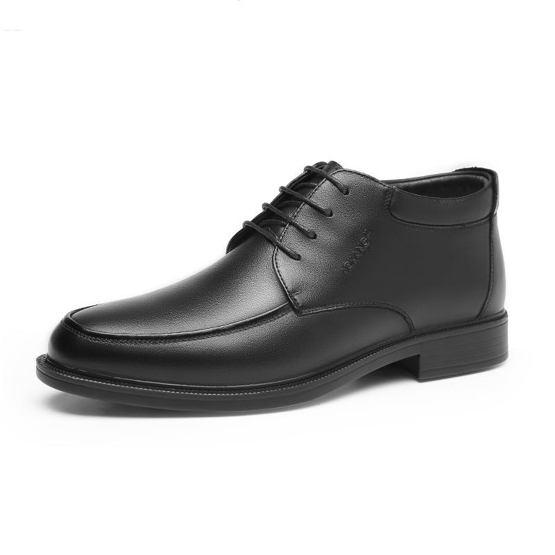 AOKANG Business Old Money Style Thickened And Fleece Lined Casual Leather Shoes Men's Black