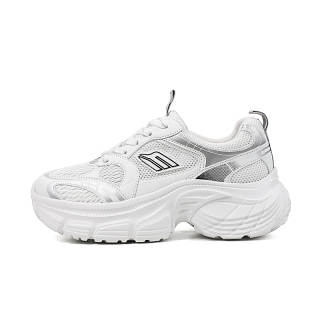 QIAONAI Wear resistant And Lightweight Low top Chunky Sneakers Women's Beige