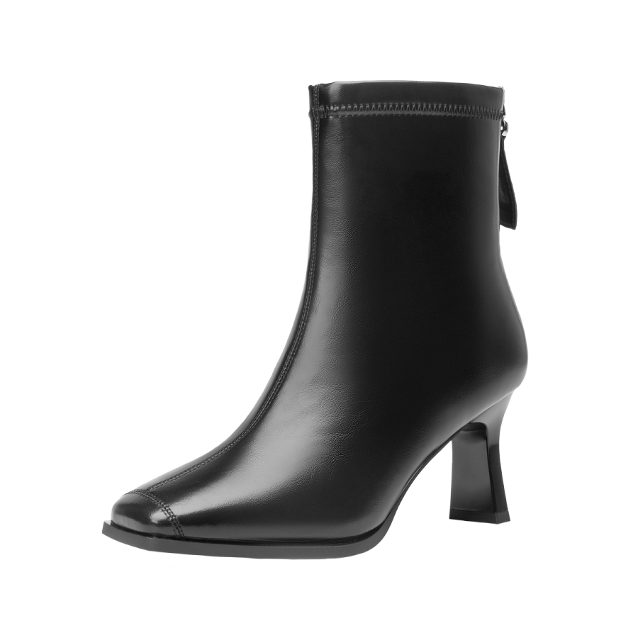GUDIANFENGDU Pu Ankle Boots 7cm Women's Black
