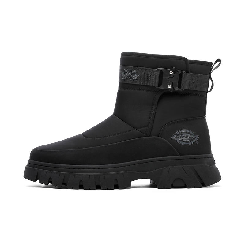 Dickies Casual Comfortable Platform Winter Fleece Lined Men's Shoes 15.5cm Snow Boots Men's Black