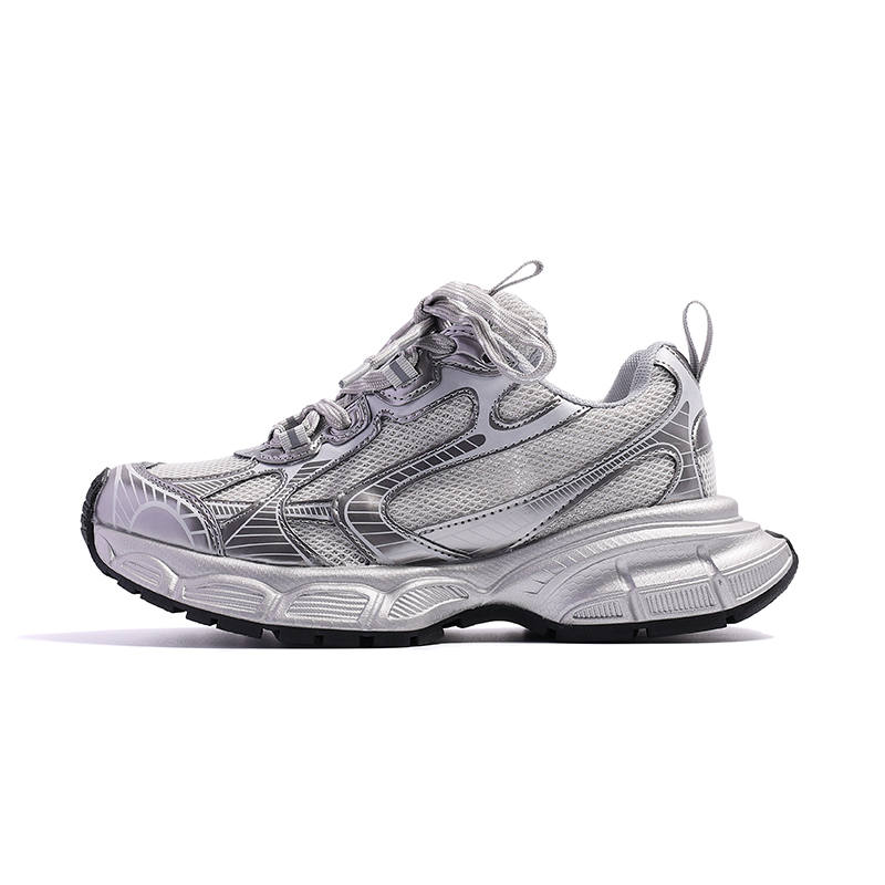 FOND&BERYL Lightweight Chunky Sneakers Women's Silver White