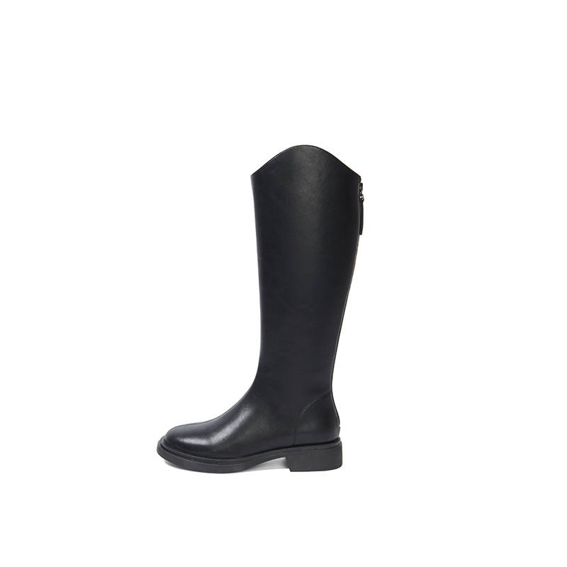 PT'SON Cow Split Leather Knee high Boots 3.5cm Women's