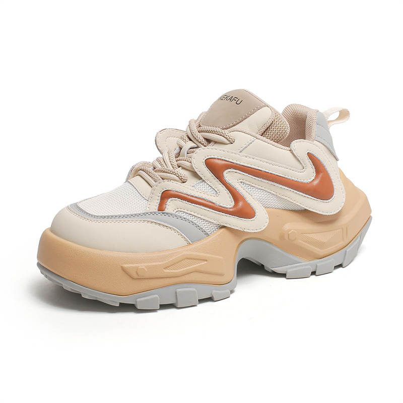 KEKAFU Height Increasing Abrasion Resistant Slip Resistant Low top Chunky Sneakers Women's