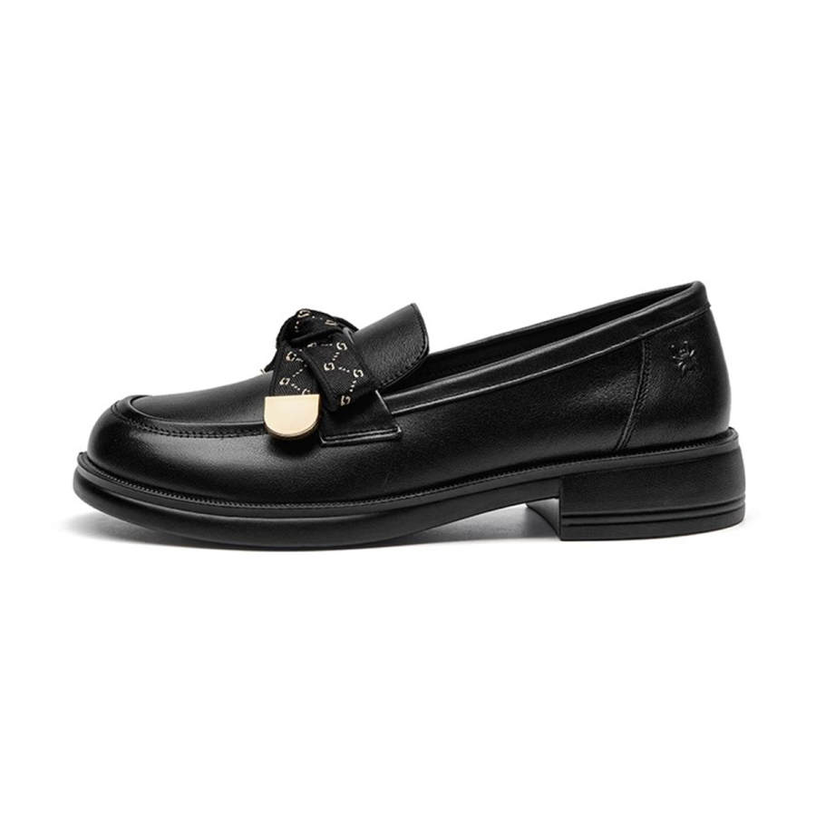 Spider King Cow Leather Loafers 3cm Women's Black