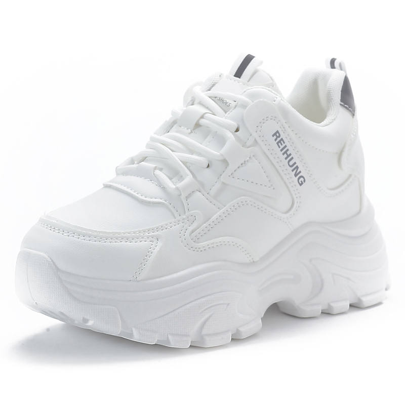 REIHUNG Synthetic Leather Low top Chunky Sneakers Women's