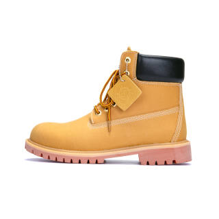 KUX Classic Yellow Boots Cow Leather Short Combat Boots Unisex