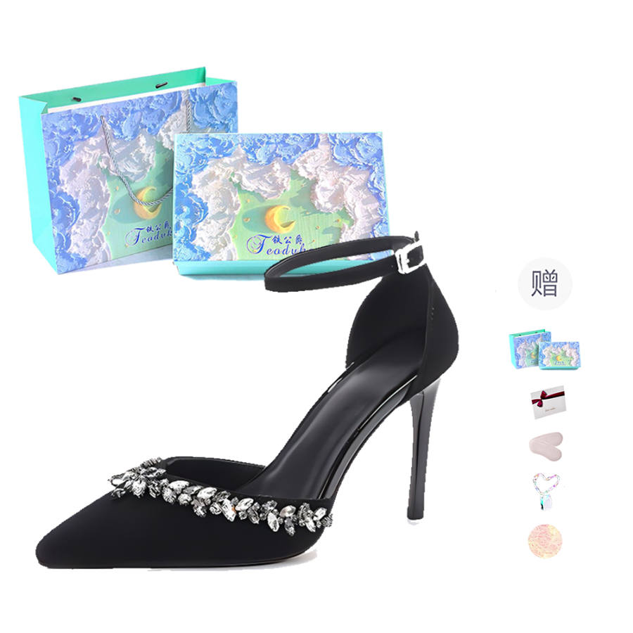 Feo Dvke Pu Slim Heel High Heels 9CM 7CM Women's Gift Box Set