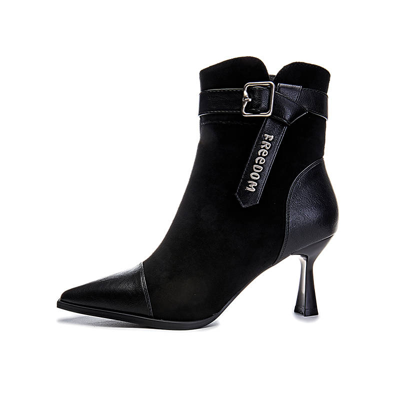 POOQ POOQ Microfiber Leather Ankle Boots 7cm Women's