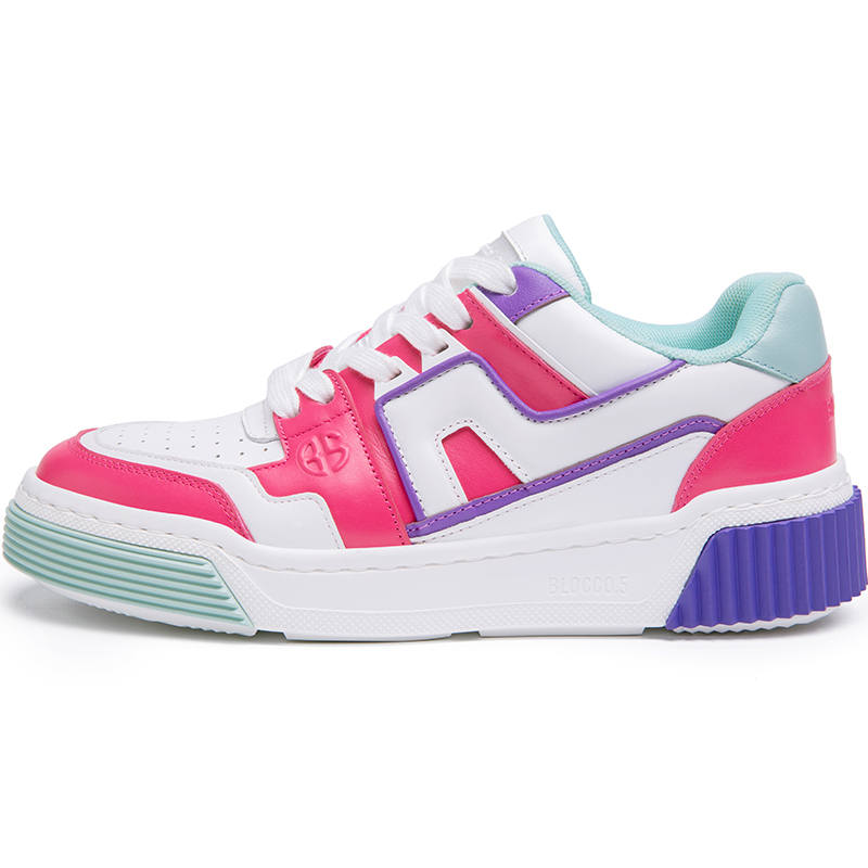 BLOCCO5 Abrasion Resistant Lightweight Wear resistant And Lightweight Low top Skateboard Shoes Women's Red White
