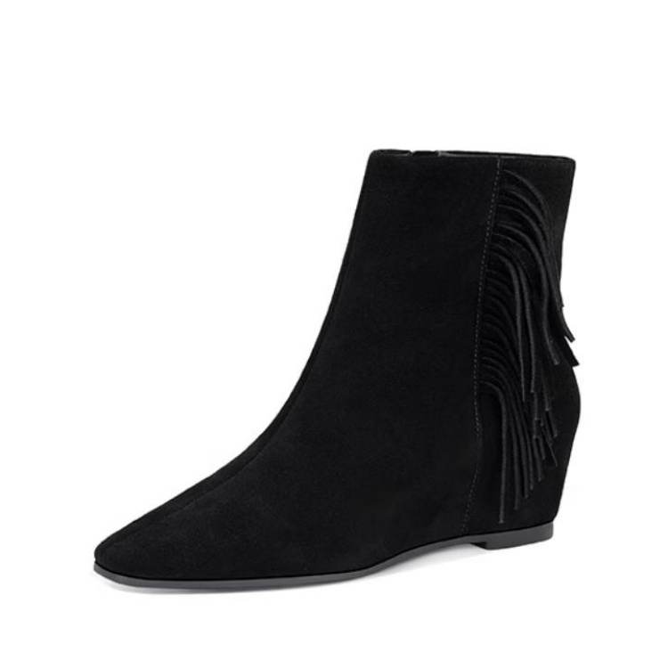 JESSICA SOPHIA Cow Suede Ankle Boots 5CM Women's