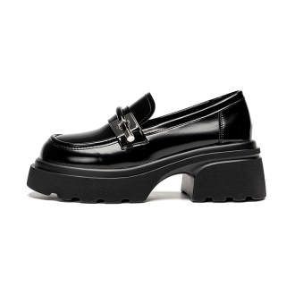 EXULL Q Pu Loafers 6CM Women's Black
