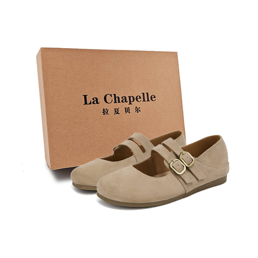 La Chapelle British Style Fashion Flat Versatile Small Leather Shoes Pu Casual Shoes 1.3cm Women's Sand